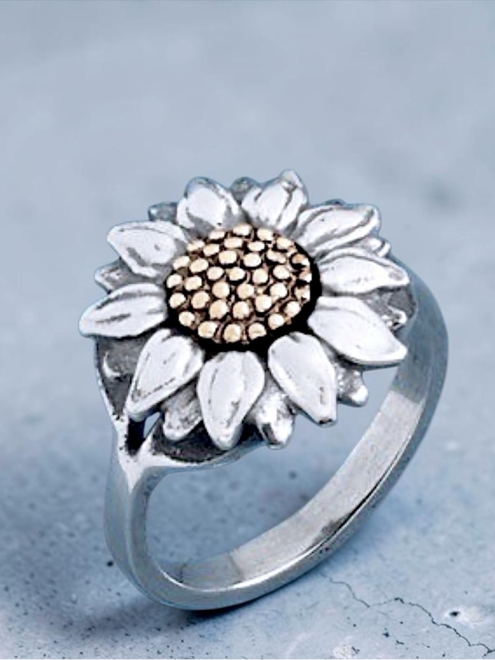 James Avery Sunflower Ring Sterling Silver Floral Statement Ring - Picture 2 of 15